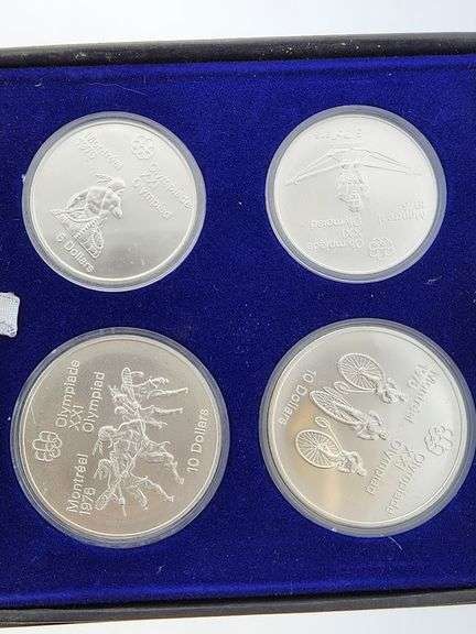 1976 Canadian Olympics Sterling Silver 4 Coin Set