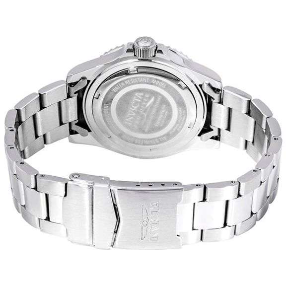 Invicta Pro Diver Men's Stainless Steel Watch – Black Dial, Silver-Tone Bracelet, 200M Water Resista