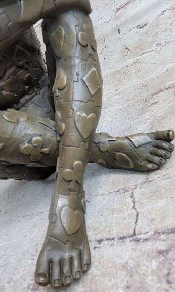 Man with Poker Outfit Bronze Sculpture