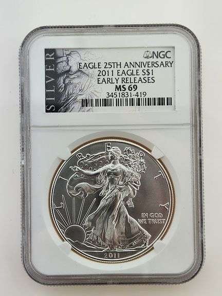 2011 American Silver Eagle, NGC MS69 ER