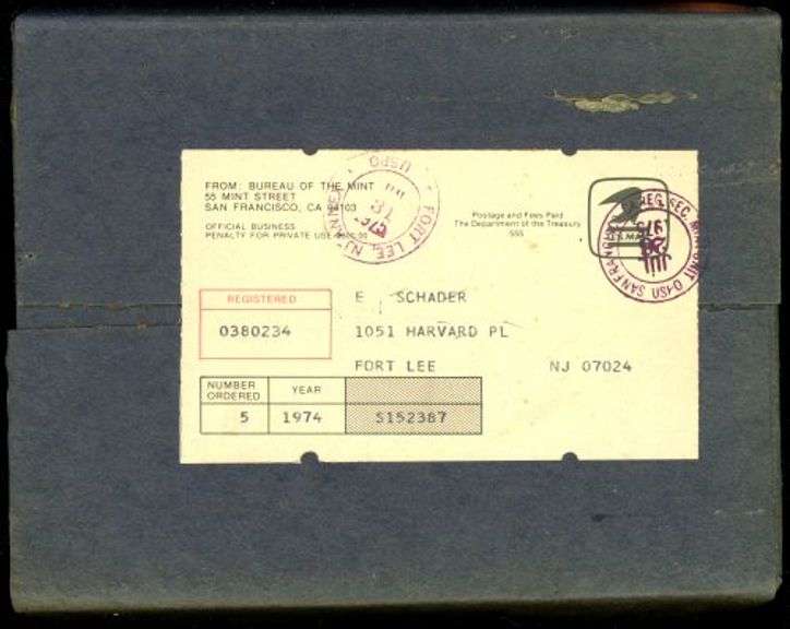 Sealed Box of 1974 Brown Box Eisenhower Proof Silver Dollars