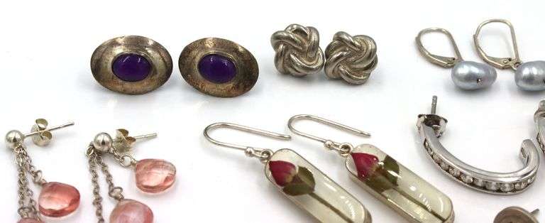 Group lot of Vintage 925 sterling silver earrings