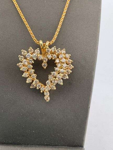CERITIFIED 14K GOLD NECKLACE WITH DIAMOND PENDANT