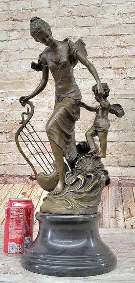 Fantasy Winged Fairy with Mythical Bronze Sculpture