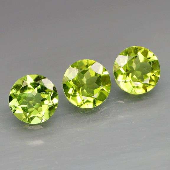 3.76 carat set of 3 untreated Peridot solitaires! Untreated!