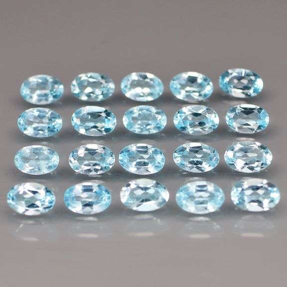 Matched! 20 piece 11.04ct sky blue Topaz set full of glittering flashing!