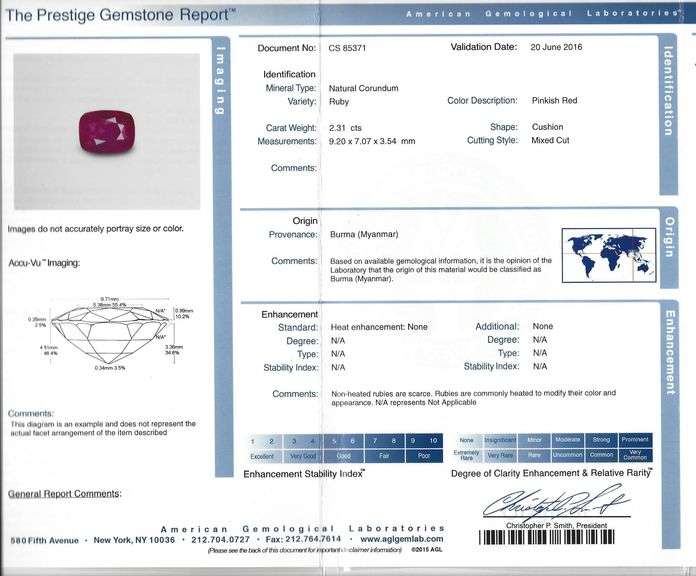 Beautiful 2.31 CT Cushion Cut Burmese Ruby Ring