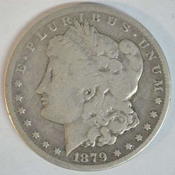 Rare key date 1879-CC Morgan Silver Dollar. Nice circ
