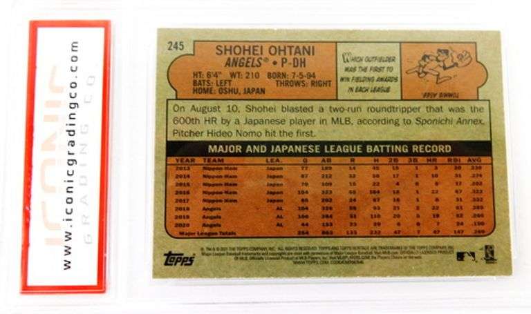 Shohei Ohtani 2021 Baseball Card, 10 Pristine