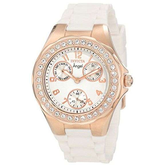 Invicta Angel Jellyfish Women's Multi-Function White Dial Rose Gold-Tone Crystal Watch
