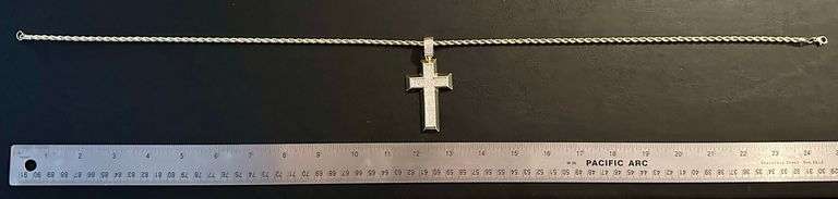 Amazing 14 Kt Yellow Gold Plated Sparkling Cross Pendant Necklacee