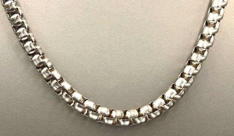 925 Sterling silver 7.3mm rounded box chain