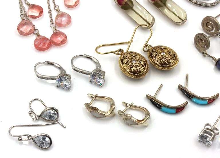 Group lot of Vintage 925 sterling silver earrings