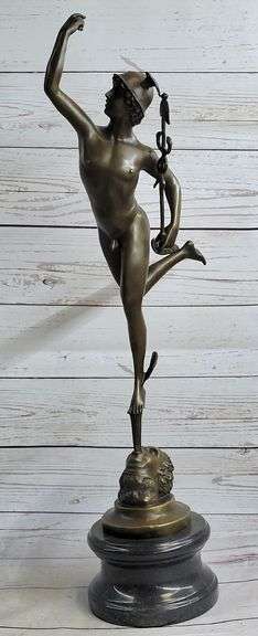 Roman Flying Mercury Bronze Figure