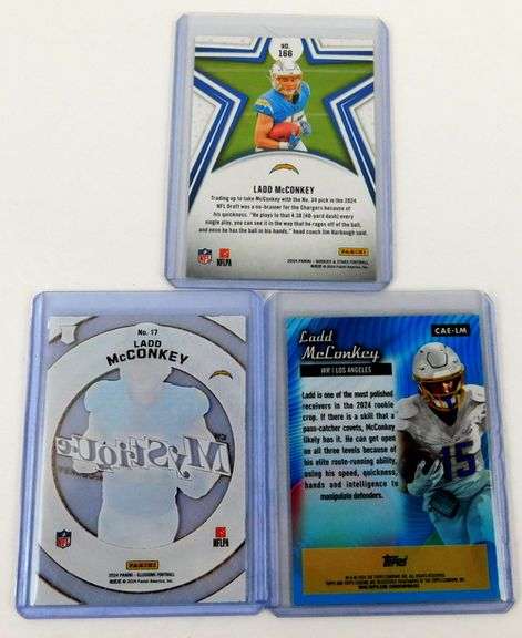 3 Ladd McConkey Rookie Football Cards
