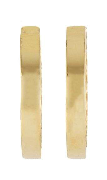 Roberto Coin Symphony Edge Detail Hoop Earrings in 18K