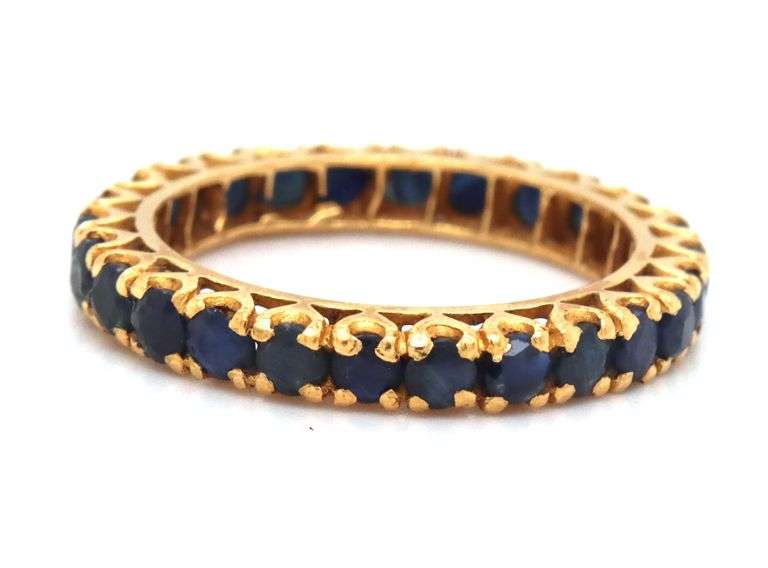 Useful 14K YG Sapphire Anniversary Band