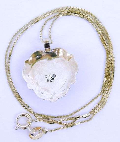 Southwest Sterling Lapis Heart Necklace