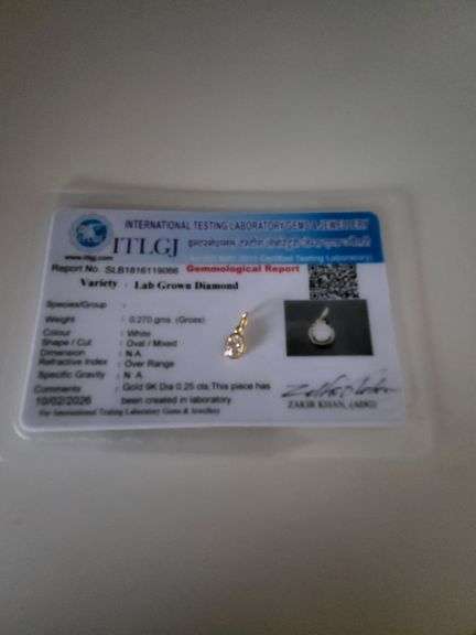Certified Yellow Gold Lab Diamond Pendant