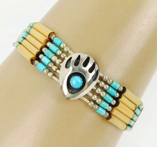 Sterling Designer Bear Claw Bracelet & Earrings