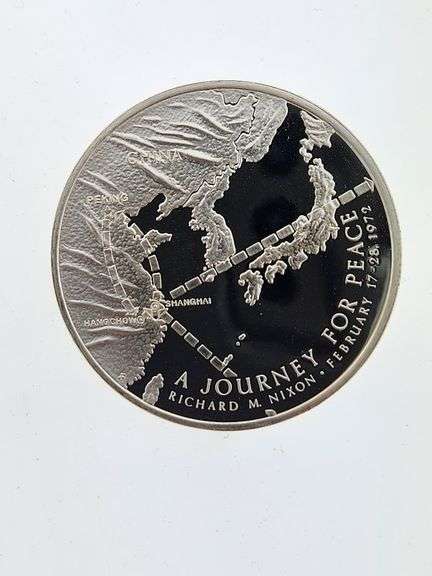 February 1972 Richard Nixon - A Journey For Peace / Sterling Medal
