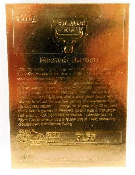 Michael Jordan 1986 23K Gold Basketball Card, 10 Gem-MT