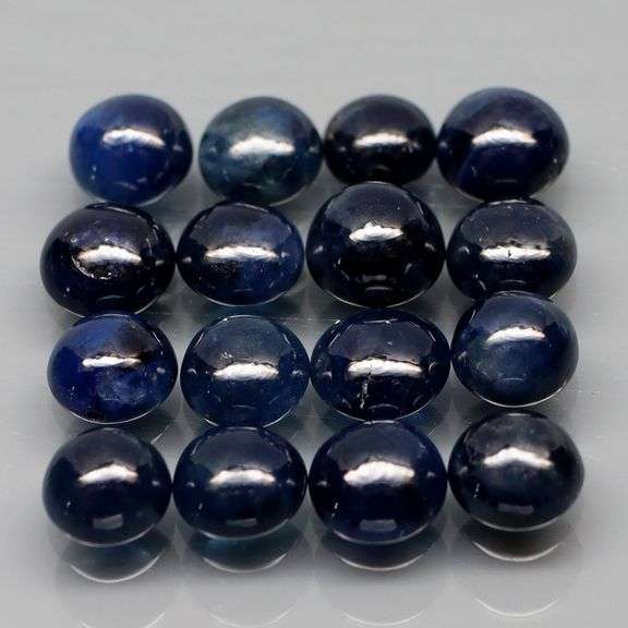 Heavy 10.75ct set of ink blue Sapphires with mirror finishes! Heated only!