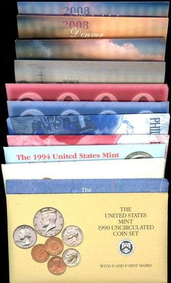 8 Different US Mint Sets in Original Packaging: 1990-2008