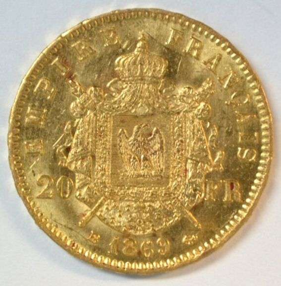 Choice BU 1869-BB France Napoleon 20 France Gold Piece