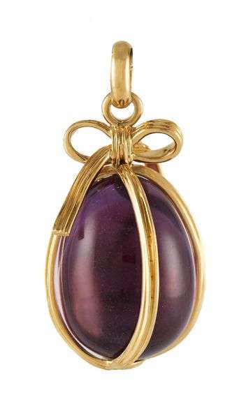 Tiffany & Co. Jean Schlumberger Amethyst Egg Charm Pendant in 18K