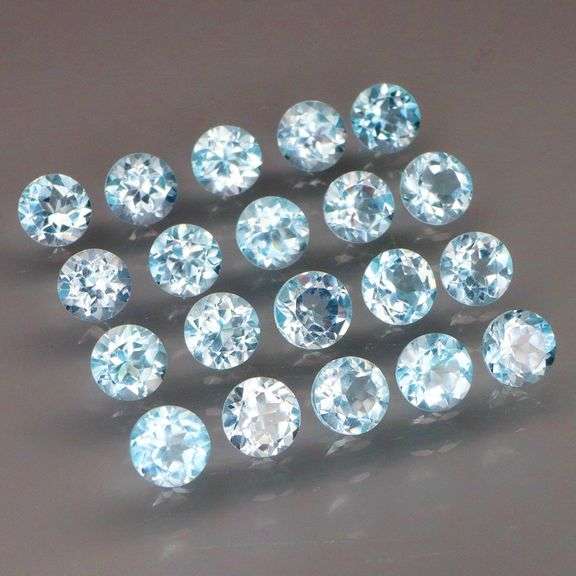 Matched! 20 piece 12.09ct full fire sky blue Topaz set!