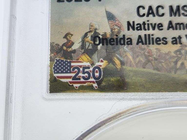 2026-P Oneida Allies At Valley Forge Dollar, CAC MS63 "America 250"
