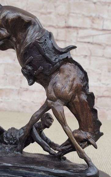 Fallen Man From Horse Bronze Sculpture