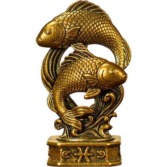 Pisces Zodiac Solid Brass
