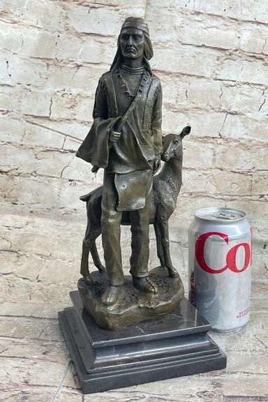 Native American Chief Spiritually Bronze Sculpture