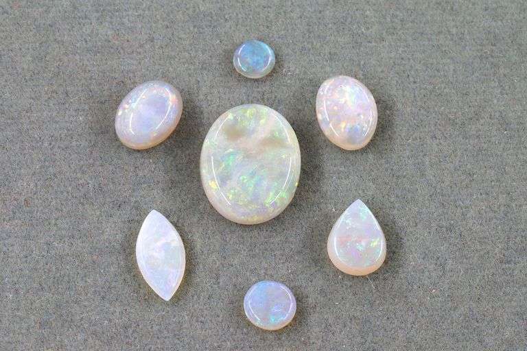Natural Opal Cabochons - Lot of 7