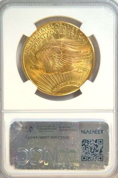 Breathtaking NGC MS65+ graded 1925 St. Gaudens $20 Gold Piece. Tough date