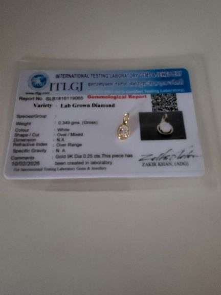 Certified Yellow Gold Lab Diamond Pendant