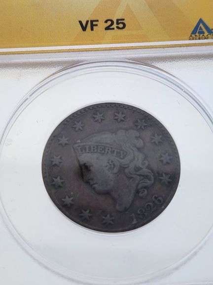 1826 Coronet Head Cent, ANACS VF25