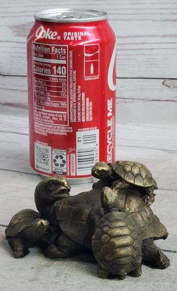Turtle Family Bronze Figurine