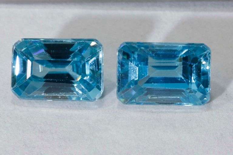 Brilliant Blue Zircon Pair