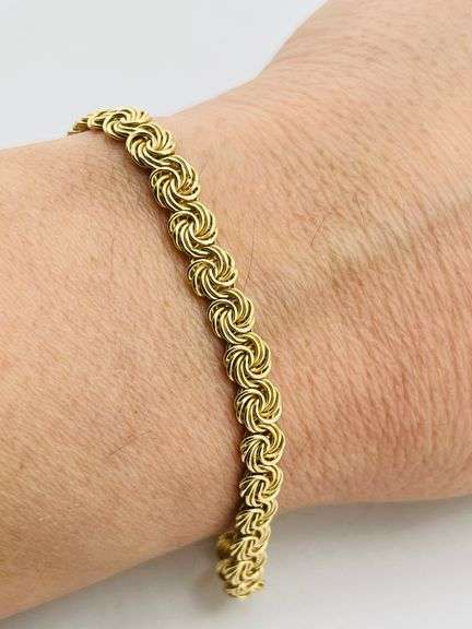 14KT Yellow Gold Byzantine Link Bracelet