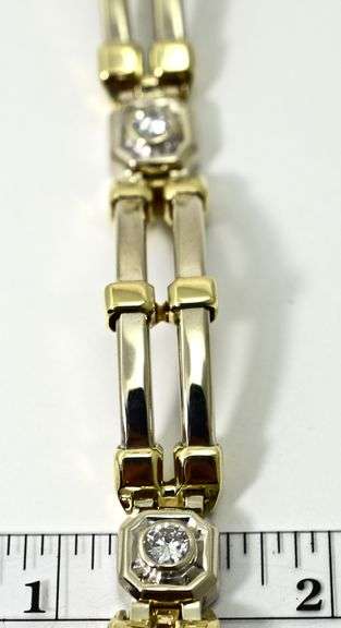 Impressive 14K Two-Tone Bracelet with Diamonds