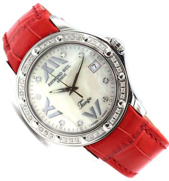 Raymond Weil Tango pearl diamond dial and bezel watch