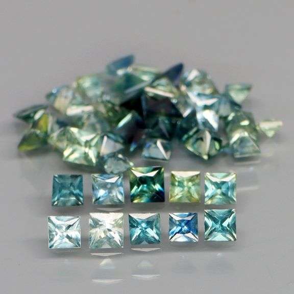 Blue, yellow, and green all in one set! 5.68ct Australian Sapphires!