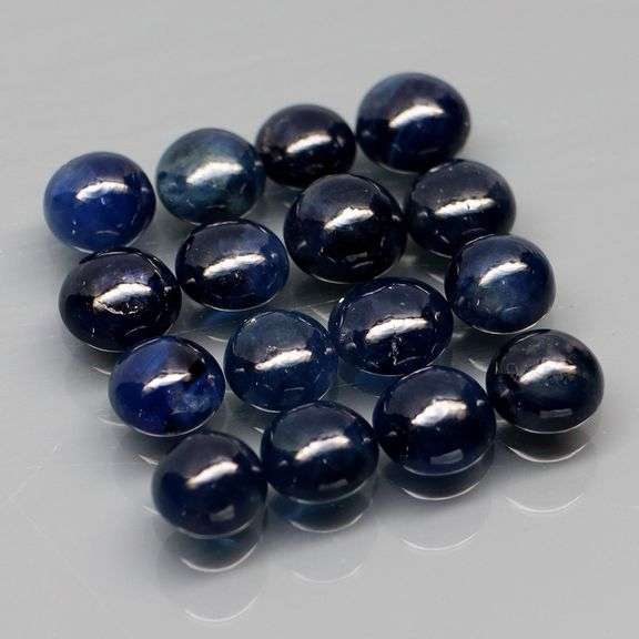 Heavy 10.75ct set of ink blue Sapphires with mirror finishes! Heated only!