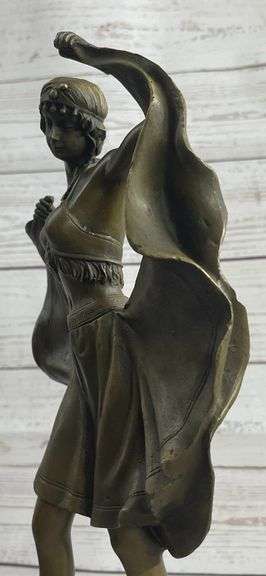 Arabian Girl With Lifting Skirt On Rug Bronze Sculpture