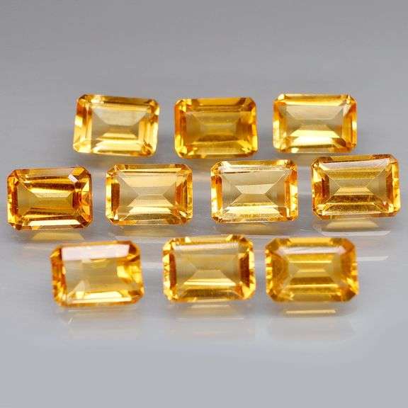 Just look at that color! 10.16ct matched Citrine set!