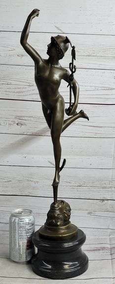 Roman Flying Mercury Bronze Figure
