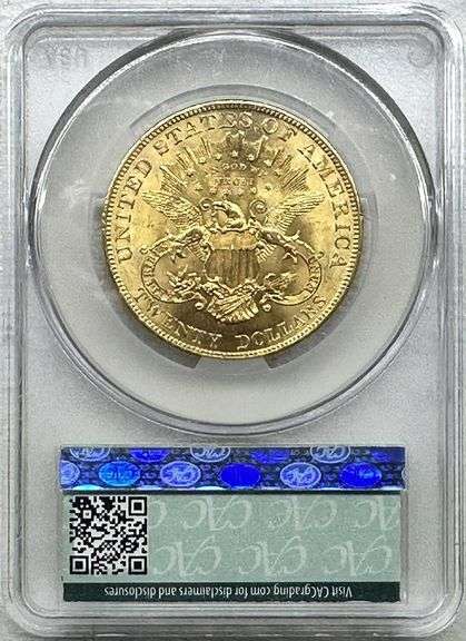 1904 $20 Liberty Head Double Eagle Gold Coin CAC Certified MS62 1 oz U.S. Gold